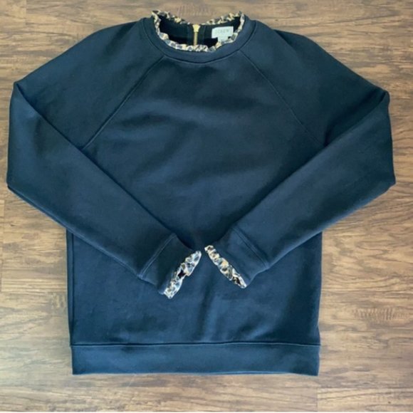 J. Crew Leopard Trim Sweatshirt - Picture 3 of 8